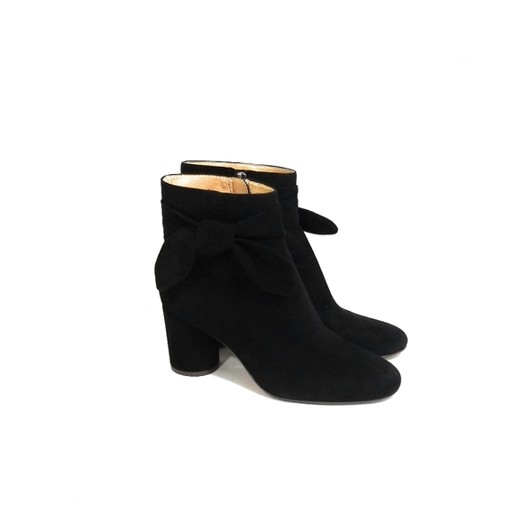 MADEWELL The Esme Black Suede Bow Booties Size 7.5 - Picture 13 of 13